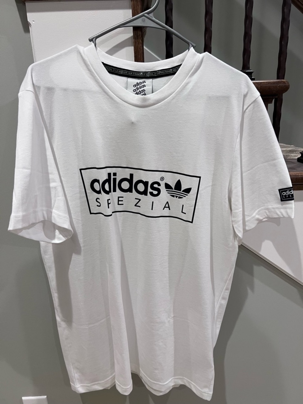 Adidas Original Tee Spzl Logo Casual Sports Short Sleeve White Men’s Large
